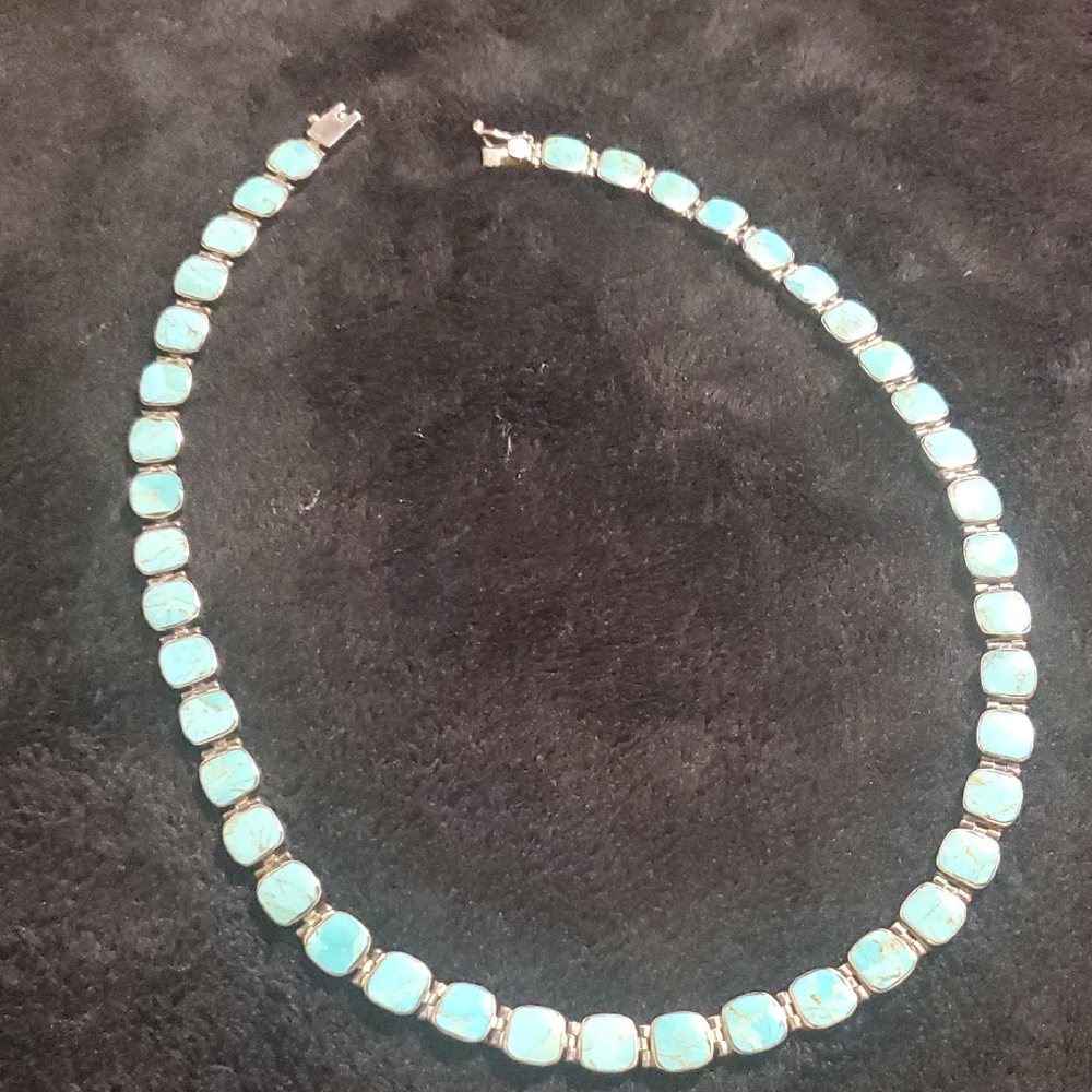 Real Chic Turquoise Tennis Necklace 950
